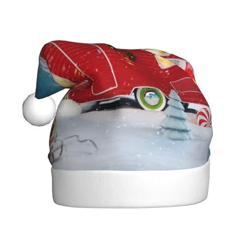 Sylale Weihnachtsmütze mit rotem Camper-Druck, für Erwachsene, Weihnachtsgeschenke, Neujahr, festliche Feiertage von Sylale