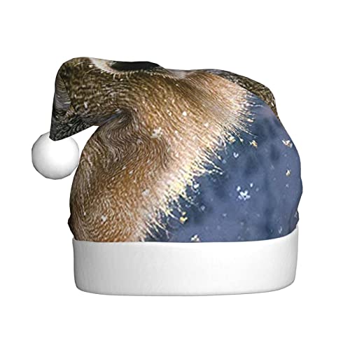 Trendy Wolf Gedruckt Weihnachtsmütze Santa Hut Für Erwachsene, Xmas Hut Für Neujahr Festliche Party Weihnachten Liefert von Sylale