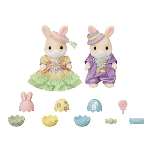 Sylvanian Families - Die Eiersuche der Geschwister Kaninchen Margerite – 5691 – Spielfertige Mini-Puppen von EPOCH