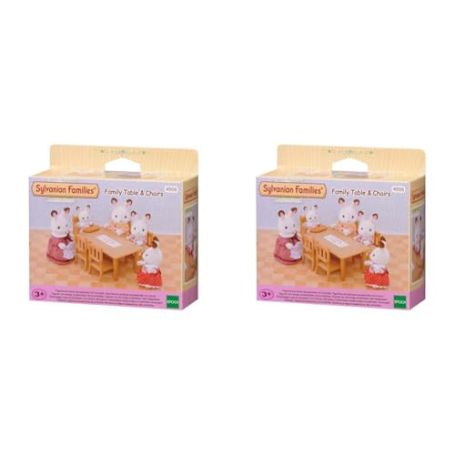 Sylvanian Families 4506 Esstisch-Set - Puppenhaus Einrichtung Möbel, 20 x 5.5 x 15 cm (Packung mit 2) Braun von Sylvanian Families