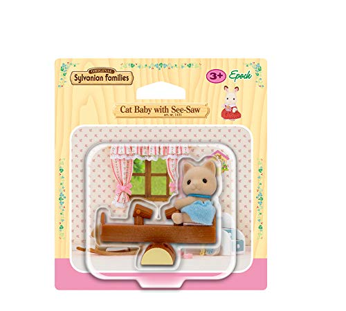 Sylvanian Families 4560 Cat Baby Spielzeug mit Wippe, Mehrfarbig von Sylvanian Families