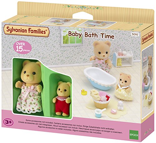 Sylvanian Families 5092 Baden mit Mutter und Baby - Puppenhaus Spielset Mehrfarbig von Sylvanian Families
