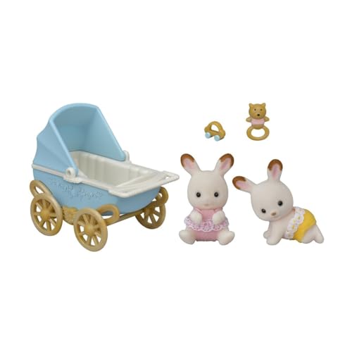 Sylvanian Families - 5432 - Schokoladenhasen Zwillinge mit Kinderwagen NEU, klein von Sylvanian Families