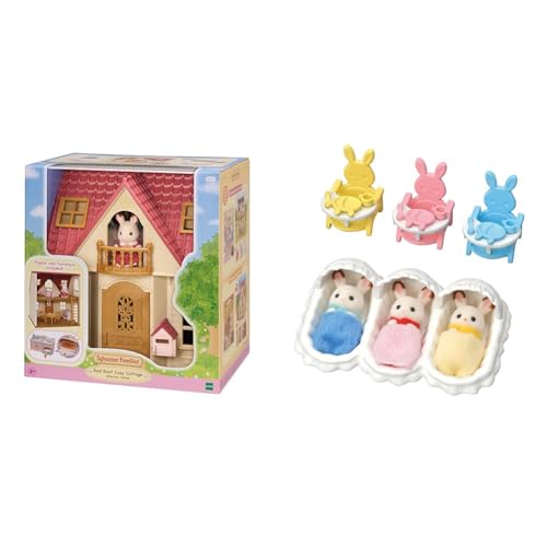 Sylvanian Families 5567 Starter Haus NEU, Multicolore & L5532 Erstausstattung für Drillinge - Puppenhaus Spielset von Sylvanian Families