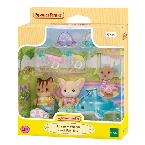 Sylvanian Families - 5749 Erlebniskindergarten Freunde “Poolspaß” - Figuren für Puppenhaus von EPOCH