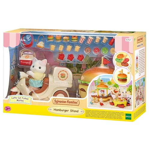 Sylvanian Families - 5757 Mobiler Hamburger Imbiss mit Figur, detailreiches Spielset mit Tierfigur Milchkatze, Spielzeug für Kinder ab 3 Jahren Sylvanian Families - 5757 Mobiler Hamburger Imbiss mit Figur, detailreiches Spielset mit Tierfigur Milchkatze, Spielzeug für Kinder ab 3 Jahren von Sylvanian Families