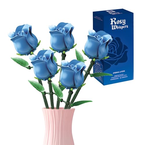 Blau Rosen Blumen Blumenstrauß Baukasten, DIY 290 Stück Blume Botanical Collection Klemmbausteine Spielzeug, Articifial Blumen für Home Office Decor, Geschenk für Sie Frauen Mädchen Blau Rosen Blumen Blumenstrauß Baukasten, DIY 290 Stück Blume Botanical Collection Klemmbausteine Spielzeug, Articifial Blumen für Home Office Decor, Geschenk für Sie Frauen Mädchen von SymGrpu