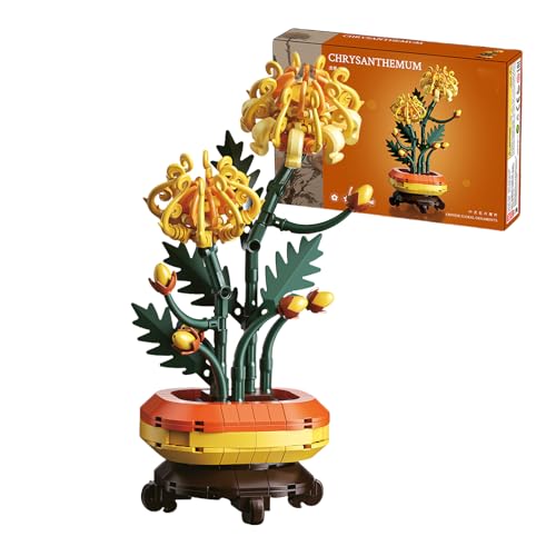 Chrysanthemen Bausteine, 338 Stück Blumen Bonsai Klemmbausteine für Erwachsene, Künstliche Blumen für Tischmittelelemente Home Decor, Geburtstagsgeschenk für Pflanzenliebhaber Kinder ab 6 Jahren Chrysanthemen Bausteine, 338 Stück Blumen Bonsai Klemmbausteine für Erwachsene, Künstliche Blumen für Tischmittelelemente Home Decor, Geburtstagsgeschenk für Pflanzenliebhaber Kinder ab 6 Jahren von SymGrpu