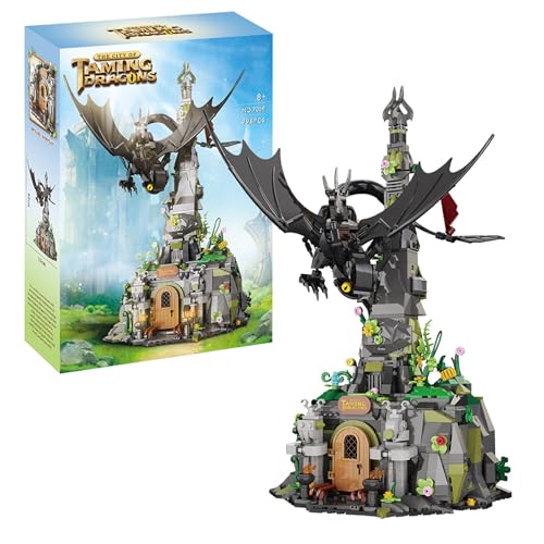 Die Stadt der Zähmenden Drachen Bausteine, 998 Teile Schloss Nachtangst Drache Klemmbausteine Spielzeug Kit, Architektur Modell mit abnehmbarem Drachen, Geschenk für Erwachsene und Kinder ab 8 Jahren Die Stadt der Zähmenden Drachen Bausteine, 998 Teile Schloss Nachtangst Drache Klemmbausteine Spielzeug Kit, Architektur Modell mit abnehmbarem Drachen, Geschenk für Erwachsene und Kinder ab 8 Jahren von SymGrpu