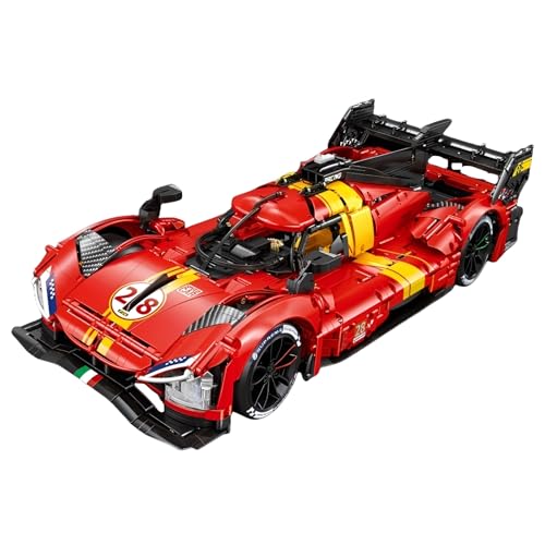 Hybrid Hypercar Bausteine Bausatz für Le 499P(3350PCS), 1: 8 Skala Sammelbare Superauto Klemmbausteine, Rennwagen Modell Spielzeug, Geschenk für Erwachsene Kinder im Alter von 8+ von SymGrpu