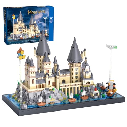 Magic World Castle Micro MIni Bausteine Bausatz, Ideen Turm Modellbau Klemmbausteine Spielzeug für Erwachsene, Sammelbare Architektur-Display-Dekoration, Geburtstagsgeschenke für Kinder, 2744 Teile von SymGrpu