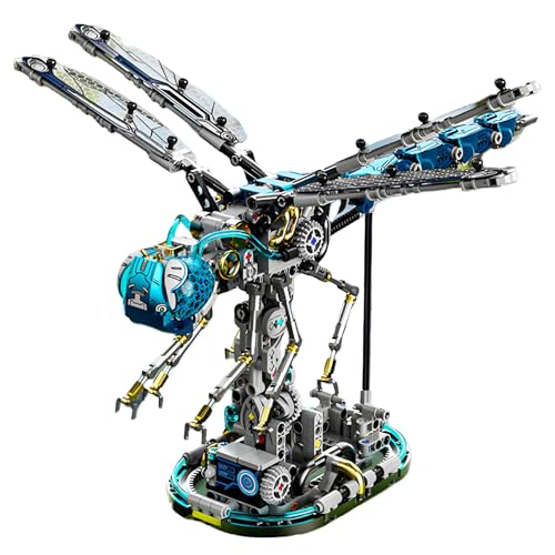 Mechanische Libellen Bausteine Bausatz, Maschinen Insekten Tiere Sammlung Klemmbausteine, Libellen Display Modell für Zuhause, Kreatives Geschenk Bauspielzeug für Erwachsene Jungen Mädchen (866 Stück) von SymGrpu
