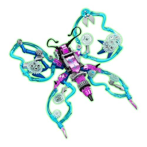 Mechanischer Schmetterling Bausteine Bausatz, 237 Stück Leuchtende Insekten-Klemmbausteine STEM-Spielzeug, Sammlung von Tieren Modell zum Ausstellen, Geschenkideen für Adutls Kinder ab 6 Jahren von SymGrpu