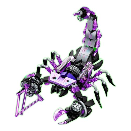 Mechanischer Skorpion Bausteine Bausatz, 263 Stück Leuchtende Insekten-Klemmbausteine STEM-Spielzeug, Kreative Sammlung von Tieren Modell für Display, Geschenkideen für Adutls Kinder im Alter von 6+ von SymGrpu