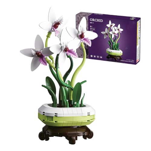 Orchideen Bausteine Bausatz, 277 Stück künstliche Blumen Bonsai Klemmbausteine für Erwachsene, Elegante Tisch Tafelaufsätze Heimdekoration, Geschenk für Pflanzenliebhaber Kinder im Alter von 6+ Orchideen Bausteine Bausatz, 277 Stück künstliche Blumen Bonsai Klemmbausteine für Erwachsene, Elegante Tisch Tafelaufsätze Heimdekoration, Geschenk für Pflanzenliebhaber Kinder im Alter von 6+ von SymGrpu