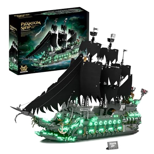 Phantom Schiff Bausteine Bausatz, 1994 Teile Geisterpiratenschiff Klemmbausteine, Flying Dutchman Segelboot-Modell, Halloween Weihnachts Dekoration Spielzeug Geschenk für Erwachsene und Jugendliche Phantom Schiff Bausteine Bausatz, 1994 Teile Geisterpiratenschiff Klemmbausteine, Flying Dutchman Segelboot-Modell, Halloween Weihnachts Dekoration Spielzeug Geschenk für Erwachsene und Jugendliche von SymGrpu