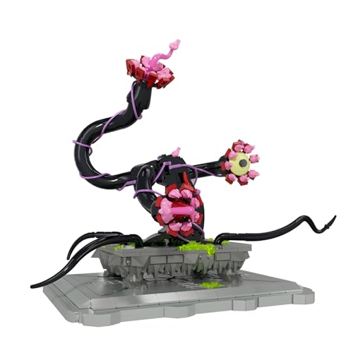 Piranha-Pflanze Bonsai Bausteine Bausatz (660 Stück), Böses Auge Kannibalenblume Klemmbausteine Modell Spielzeug, Halloween-Weihnachts Dekoration, Horror-Geschenk für Erwachsene und Kinder ab 6 Jahren von SymGrpu