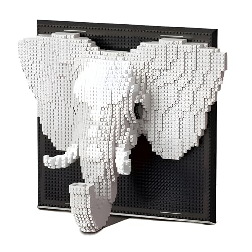 SymGrpu 3D Wand Kunst Elefant Tier Micro Mini Bausteine Bausatz für Erwachsene, Home Wall Decor Tisch Display, Kreative Geburtstagsgeschenk Klemmbausteine Spielzeug für Kinder Teens (1625 Teile) von SymGrpu
