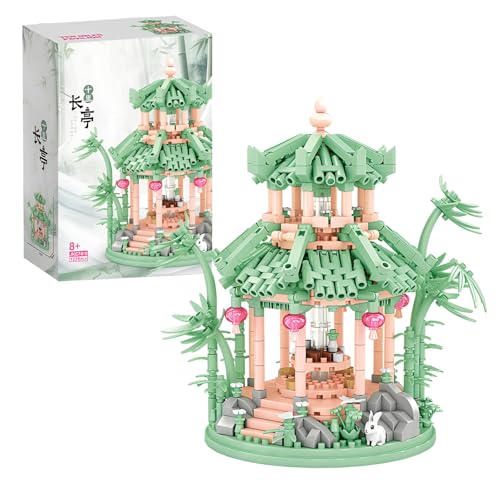 SymGrpu Chinesische Antike Architektur Mini-Bausteine Set, Traditionelle Pavillon Mikro-Klemmbausteine, Bauen-und-Anzeigen-Konstruktion Modell Spielzeug Geschenk für Erwachsene Teens (1238 Stück) von SymGrpu