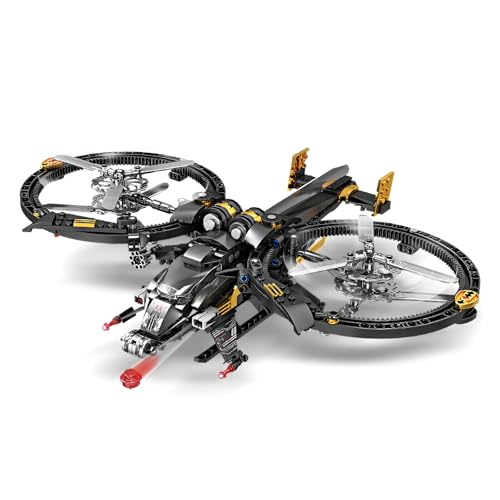 SymGrpu Kampfflugzeug-Bausteine Bausatz für Erwachsene, 458 Teile Hubschrauber-Klemmbausteine, Weltraumflugzeug-Modell Spielzeug, Geschenkidee für Kinder ab 8 Jahren von SymGrpu