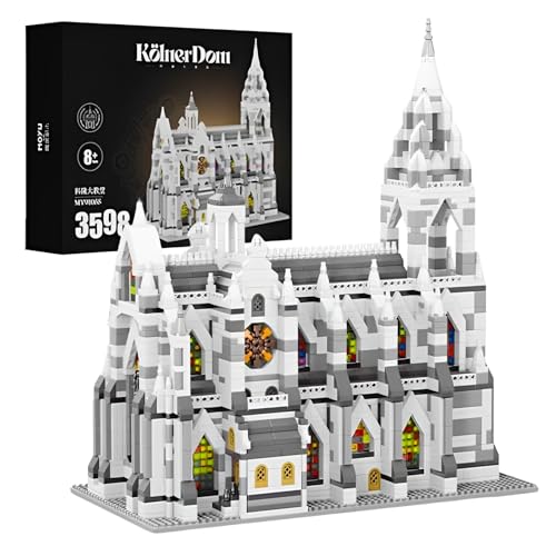 SymGrpu Kölner Dom Mini-Bausteine Bausatz (3598 Teile), Berühmte Wahrzeichen Architektur Micro Klemmbausteine Modell für Display, Kirche BAU STEM Lernspielzeug, Geschenkidee für Kinder Erwachsene von SymGrpu