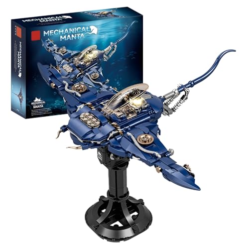 SymGrpu Mechanisches Manta Bausteine Bausatz, Ozean Teufelsfisch Modell Spielzeug, 689 Stück Tiefsee Tiere Klemmbausteine für Zuhause Büro Dekoration & Geschenk für Erwachsene Kinder SymGrpu Mechanisches Manta Bausteine Bausatz, Ozean Teufelsfisch Modell Spielzeug, 689 Stück Tiefsee Tiere Klemmbausteine für Zuhause Büro Dekoration & Geschenk für Erwachsene Kinder von SymGrpu