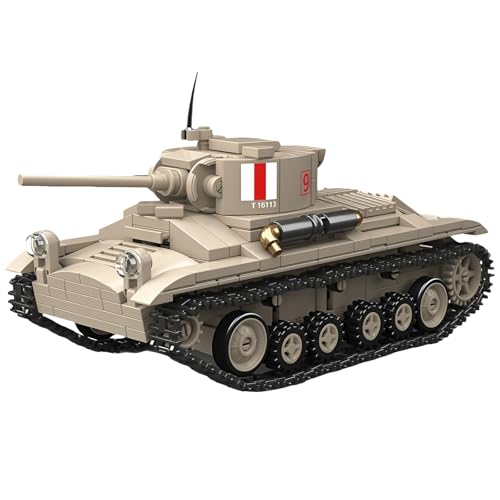SymGrpu Militär Valentine. I Panzer Bausteine Bausatz, 469 Stück WW2 Armee Klemmbausteine, Sammeltank-Modell für die Ausstellung, Geschenk für Erwachsene Kinder ab 6 Jahren von SymGrpu