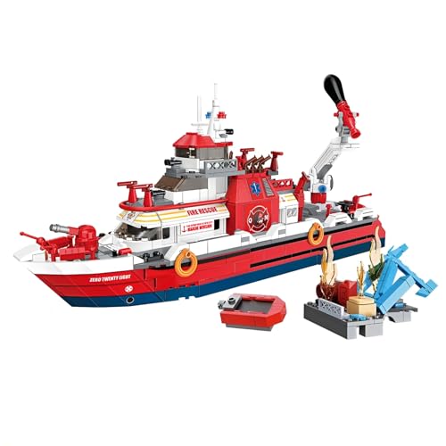 SymGrpu Rettungsboot-Bausteine Bausatz, Stadtfeuerwehr-Rettungsboot-Klemmbausteine-Sammlung, STEM-Spielzeug-Geschenk für Kinder 6-12+, Jungen und Mädchen, 588 Teile SymGrpu Rettungsboot-Bausteine Bausatz, Stadtfeuerwehr-Rettungsboot-Klemmbausteine-Sammlung, STEM-Spielzeug-Geschenk für Kinder 6-12+, Jungen und Mädchen, 588 Teile von SymGrpu