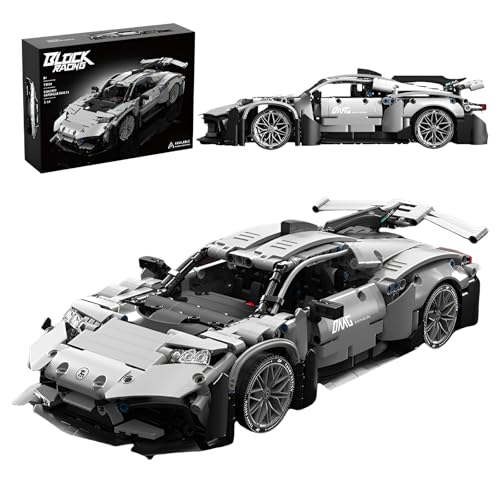 SymGrpu Technik-Super-Auto-Bausteine für Erwachsene, 1: 14 Rennwagen Modell Klemmbausteine Bausatz zu Bauen, Sammlerstück Sports Racer Bauspielzeug, Geschenk für Kinder im Alter von 8+(1164 Pieces) von SymGrpu