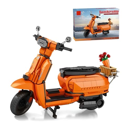 SymGrpu V200 Motorrad Bausteine Bausatz für Erwachsene, Motorrad Klemmbausteine für Kinder, 1169 Teile Sammlerstücke mit Ständer, Geschenke für Jungen Mädchen ab 14 Jahren (Orange) von SymGrpu