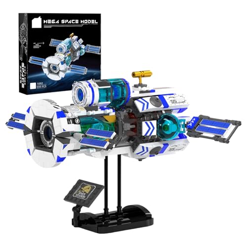 SymGrpu Weltraum Bausteine Bausatz, Internationale Raumstation Klemmbausteine Modell für Display, STEM Lernspielzeug, Geschenkidee für Erwachsene Kinder Jungen Mädchen (550 Teile) von SymGrpu