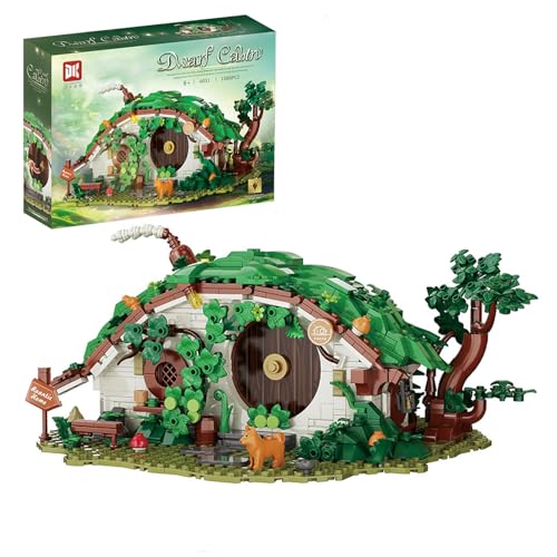 Zwergenhütten Bausteine Bausatz(1088PCS), Dwarf Hole Architektur Klemmbausteine Modell, Thematische Sammlerstück Display Spielzeug für Film Fans, Geschenk für Erwachsene Kinder ab 8 Jahren von SymGrpu