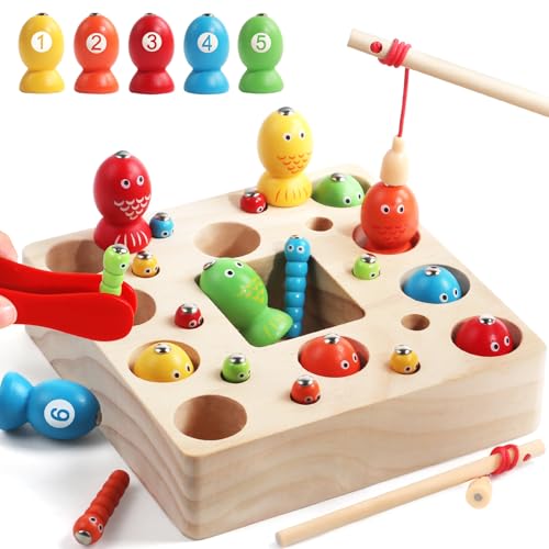 Spielzeug ab 2 Jahre, Magnetspiel Angelspiel Montessori Spielzeug 2 Jahre 2 in 1 Spiele ab 2 Jahre Motorikspielzeug Holzspielzeug Geschenke für 2 Jährige Kinderspielzeug ab 2 3 4 Jahre Junge Mädchen Spielzeug ab 2 Jahre, Magnetspiel Angelspiel Montessori Spielzeug 2 Jahre 2 in 1 Spiele ab 2 Jahre Motorikspielzeug Holzspielzeug Geschenke für 2 Jährige Kinderspielzeug ab 2 3 4 Jahre Junge Mädchen von Symiu