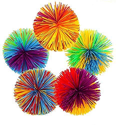 Monkey Stringy Balls, 5PCS Sensory Fidget Stringy Balls Regenbogen Pom Bouncy Stress Balls Aktives Spielzeug von Symphonyw