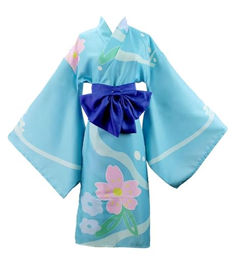 Anime Inosuke Hashibira Kimono Outfit Cosplay Kostüm Herren Blau S (Chest 104cm) von Syqiya