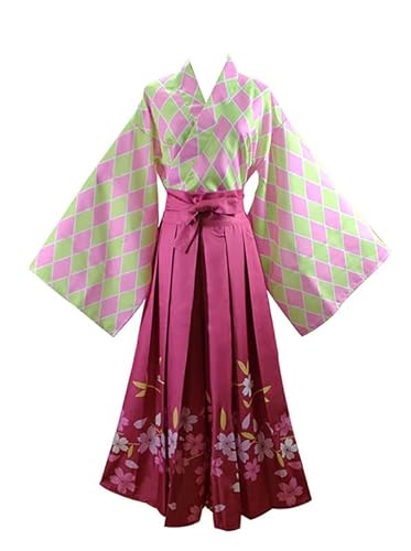 Anime Kanroji Mitsuri Kimono Outfit Cosplay Kostüm Damen Rosa S (Chest 77-83cm) von Syqiya
