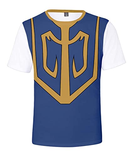 Anime Kurapika Kurzarm T-Shirt 3D Bluse Hemd Tee Shirt Top Cosplay Kostüm Blau S (Chest 94cm) von Syqiya