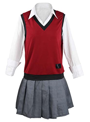 Anime Midari Ikishima Outfit Cosplay Kostüm Damen Rot S (Chest 87cm) von Syqiya