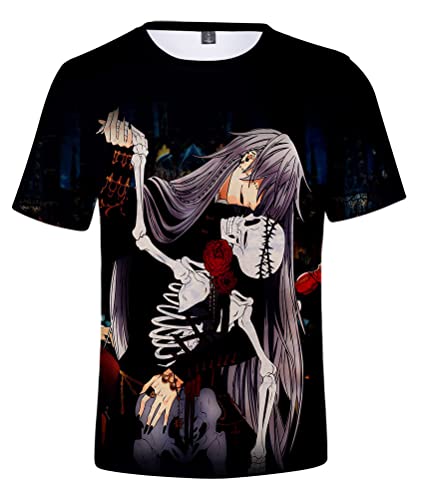 Syqiya Anime Andateika Kurzarm T-Shirt 3D Bluse Hemd Tee Shirt Top Cosplay Kostüm Schwarz M (Chest 100cm) von Syqiya