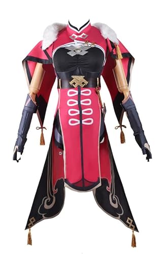 Syqiya Anime Beidou Outfit Cosplay Kostüm Damen Rot 3XL (Chest 101-104cm) von Syqiya