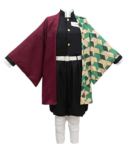 Syqiya Anime Giyu Tomioka Outfit Cosplay Kostüm Grün 150cm (Chest 83-85cm) von Syqiya