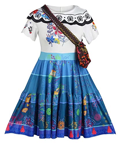 Syqiya Anime Miraboo Mirabel Dress Cosplay Costume Damen Blau-B XL (Chest 96cm) von Syqiya