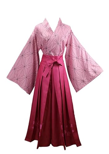 Syqiya Anime Nezuko Kamado Kimono Outfit Cosplay Costume Damen Rot XL (Chest 93-100cm) von Syqiya