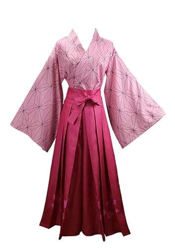 Syqiya Anime Nezuko Kamado Kimono Outfit Cosplay Kostüm Damen Rot XXL (Chest 100-107cm) von Syqiya