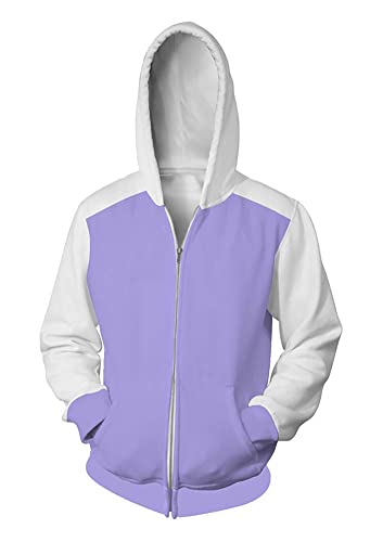 Syqiya Pullover Hinata Hyuuga Cosplay Kostüm Freizeit Printed Jacket Cartoon Mantel Trenchcoat Herren Damen Lila 5XL (Chest 125cm) von Syqiya