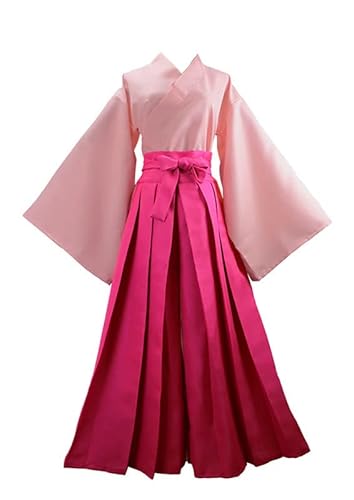 Syqiya Unisex Anime Kanao Tsuyuri Kimono Outfit Cosplay Costume Damen Rosa M (Chest 83-88cm) von Syqiya