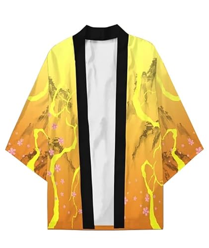 Syqiya Unisex Kimetsu no Yaiba Zenitsu Agatsuma Kimono Cosplay Kostüm Umhang Mantel Strickjacke Color-8 Herren Damen S Syqiya Unisex Kimetsu no Yaiba Zenitsu Agatsuma Kimono Cosplay Kostüm Umhang Mantel Strickjacke Color-8 Herren Damen S von Syqiya