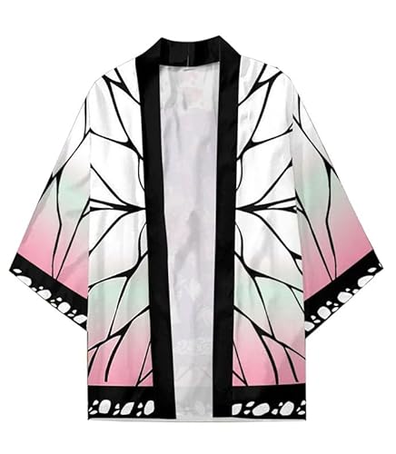 Syqiya Unisex Kochou Shinobu Kimono Cosplay Costume Cape Coat Cardigan Cloak Color-2 Herren Damen M von Syqiya