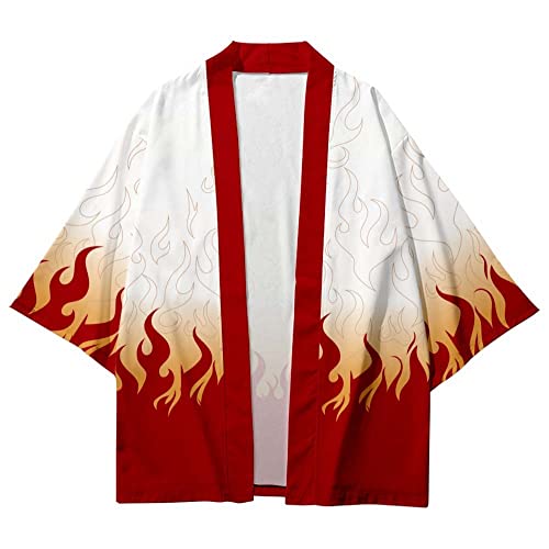 Syqiya Unisex Kyojuro Rengoku Kimono Cosplay Costume Cape Coat Cardigan Cloak Orange Herren Damen M Syqiya Unisex Kyojuro Rengoku Kimono Cosplay Costume Cape Coat Cardigan Cloak Orange Herren Damen M von Syqiya