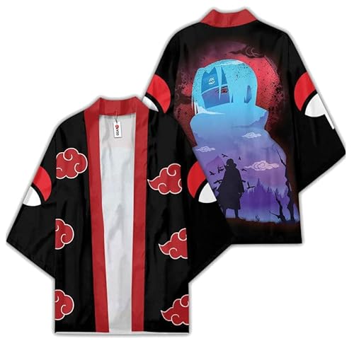 Syqiya Unisex Uchiha Itachi Kimono Cosplay Costume Cape Coat Cardigan Cloak Schwarz Herren Damen M Syqiya Unisex Uchiha Itachi Kimono Cosplay Costume Cape Coat Cardigan Cloak Schwarz Herren Damen M von Syqiya